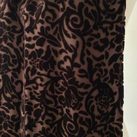 Valerie Stevens Womens Velvet Burnout Scarf Whimsigoth Y2K Silk Blend Brown Goth - Picture 5 of 10